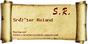 Sréter Roland névjegykártya